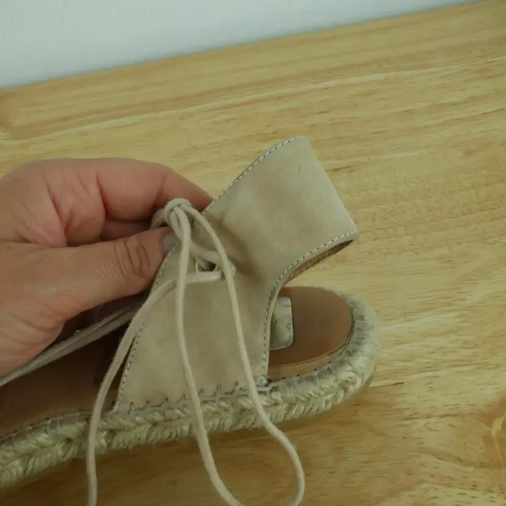 Kanna EU 41 US 10 Espadrilles Ankle Tie Sandals Preppy Coastal Resort Vacation